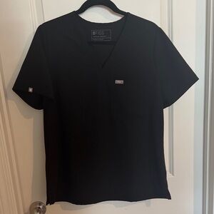 Figs Women's Black V-Neck Scrub Top